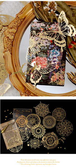 10 sztuk romantycznych róż Hollow w złocie - kolorowe kartki do scrapbookingu, ozdabiania albumów fotograficznych i twórczych projektów DIY - Wianko - 8