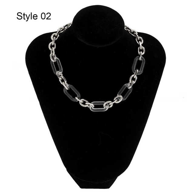 Krzyż łańcuszek Choker Neo Gothic Lacteo, przejrzysty metal, podwójny styl, charms, akcesoria - Wianko - 24