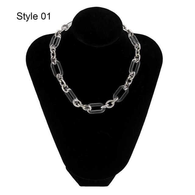 Krzyż łańcuszek Choker Neo Gothic Lacteo, przejrzysty metal, podwójny styl, charms, akcesoria - Wianko - 22