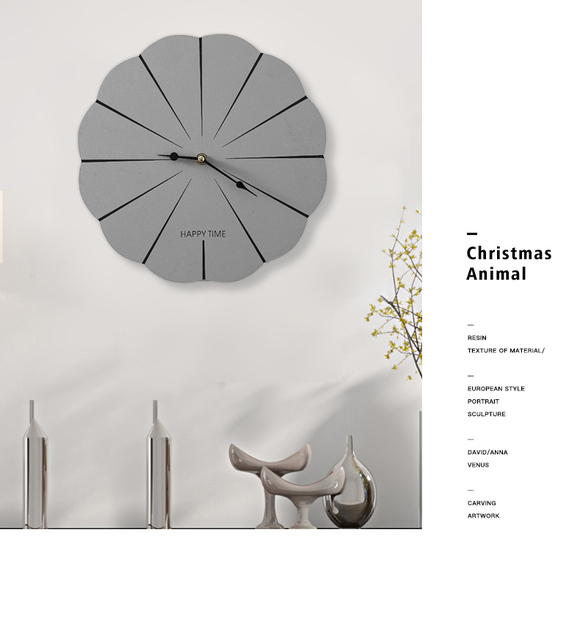 Nordycki zegar ścienny zielony szary drewno cyfrowy- nowoczesny design, cichy - Wianko - 9