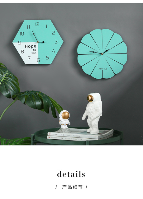 Nordycki zegar ścienny zielony szary drewno cyfrowy- nowoczesny design, cichy - Wianko - 10