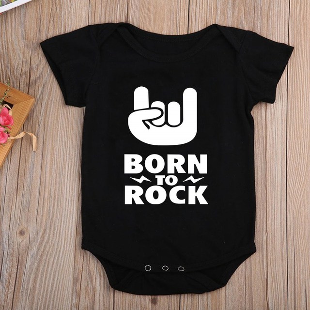 Czarny body dla niemowląt DERMSPE Culbutomind z krótkim rękawem i rockowym stylem - Wianko - 6