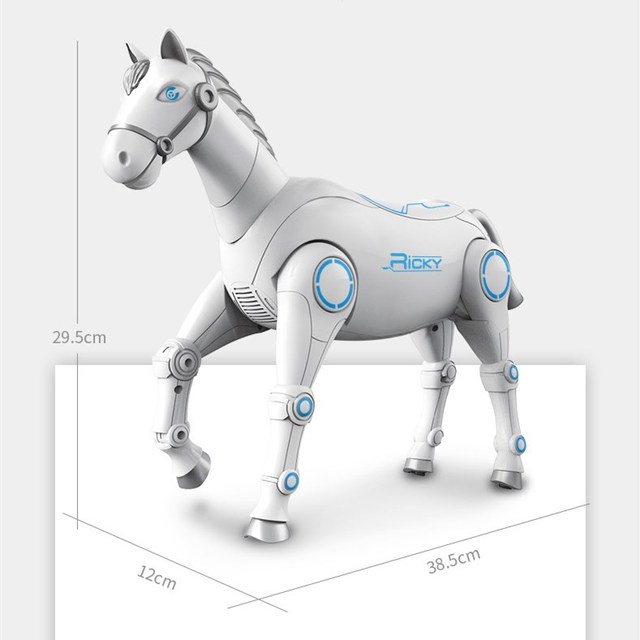 Inteligentny koń mechaniczny symulujący zwierzę RC - sterowanie głosowe, taniec, śpiew - zabawka dla dzieci i zwierząt domowych - Wianko - 22