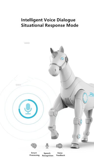 Inteligentny koń mechaniczny symulujący zwierzę RC - sterowanie głosowe, taniec, śpiew - zabawka dla dzieci i zwierząt domowych - Wianko - 8