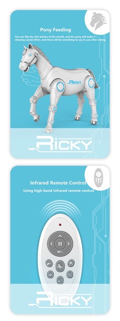 Inteligentny koń mechaniczny symulujący zwierzę RC - sterowanie głosowe, taniec, śpiew - zabawka dla dzieci i zwierząt domowych - Wianko - 15