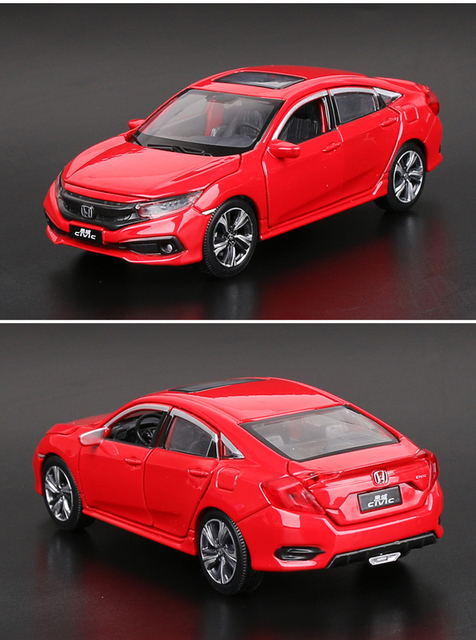 Honda Civic Type-R - model samochodu 1:32, aluminiowy z dźwiękiem i światłami, idealny do kolekcji i zabawy dla dzieci - Wianko - 17