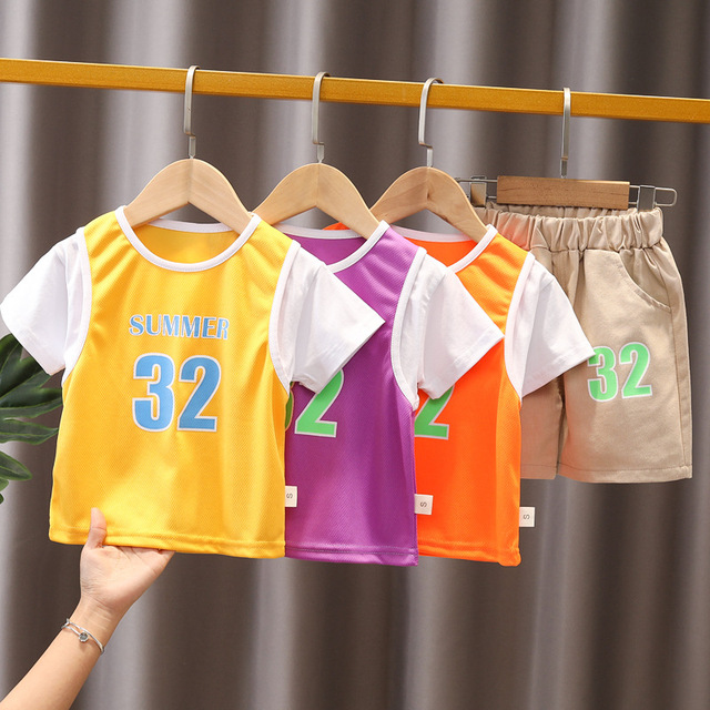 Zestaw letnich ubrań dla niemowląt chłopców - garnitur sportowy, koszulka, spodenki - Wianko - 6