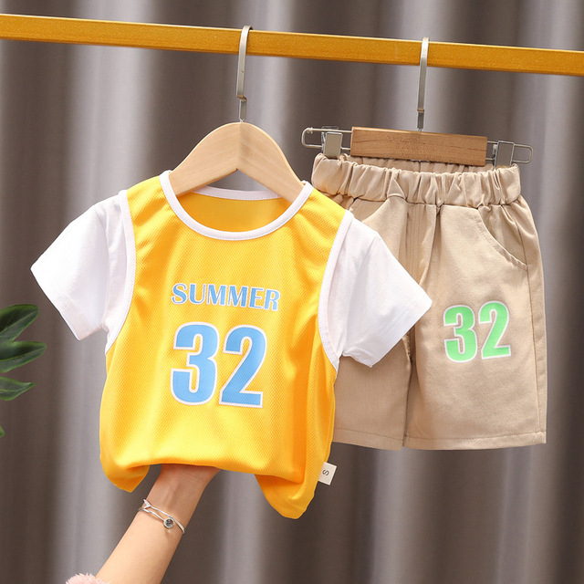 Zestaw letnich ubrań dla niemowląt chłopców - garnitur sportowy, koszulka, spodenki - Wianko - 9