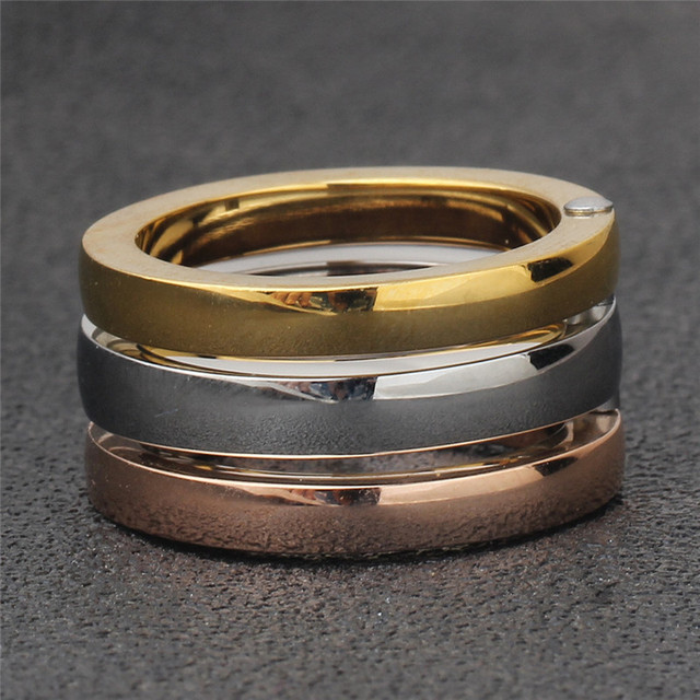 Zestaw 3 pierścionków ze stali nierdzewnej w kolorze złotym i srebrnym Modyle New Fashion - Wianko - 6