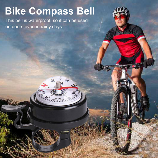 Dzwonek rowerowy MTB samochodowy z kompasem, stop aluminium, ostrzeżenie o bezpieczeństwie - Wianko - 4