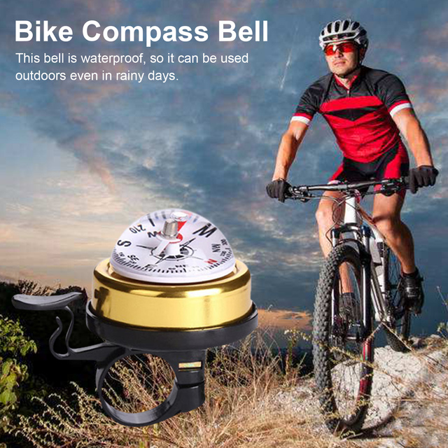 Dzwonek rowerowy MTB samochodowy z kompasem, stop aluminium, ostrzeżenie o bezpieczeństwie - Wianko - 2