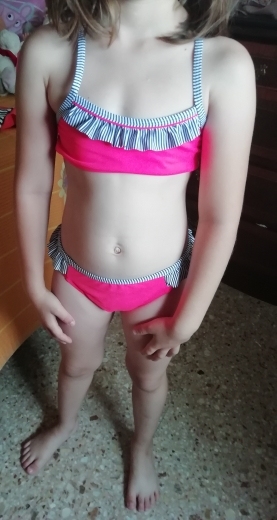 Stroje kąpielowe dla dziewcząt - Marszczony strój bikini dwuczęściowy z falbanami dla dziewczynek 3-14 lat - 2020 - Wianko - 5