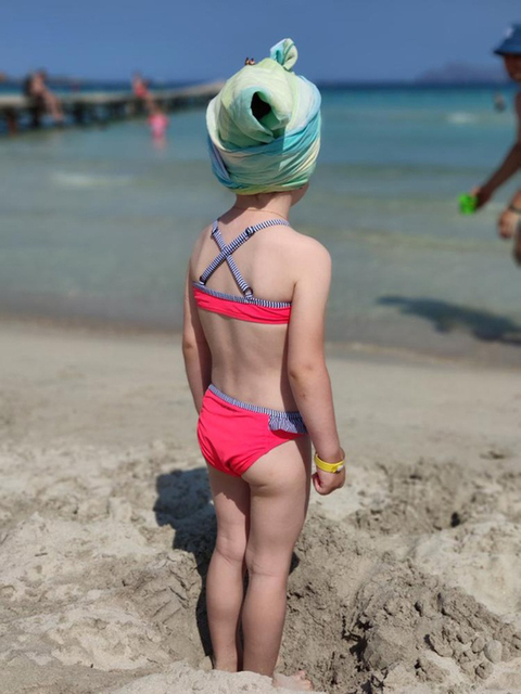Stroje kąpielowe dla dziewcząt - Marszczony strój bikini dwuczęściowy z falbanami dla dziewczynek 3-14 lat - 2020 - Wianko - 4