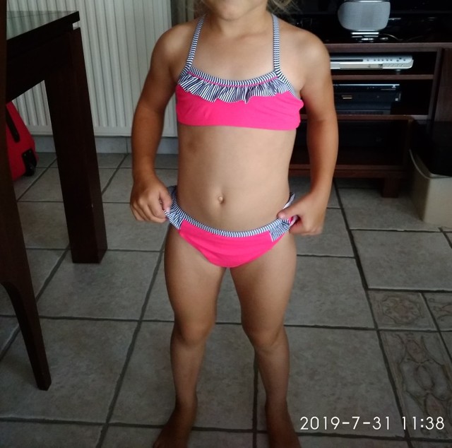 Stroje kąpielowe dla dziewcząt - Marszczony strój bikini dwuczęściowy z falbanami dla dziewczynek 3-14 lat - 2020 - Wianko - 12