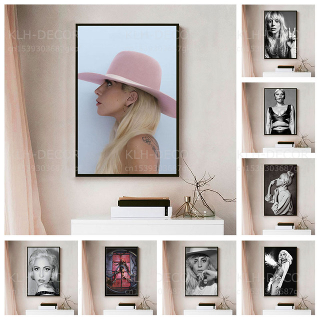 Plakat Lady Gaga S329 - sexy hot piosenkarka w czarno-białym stylu na płótnie, idealny do salonu - Wianko - 2