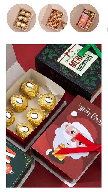 Pudełko dekoracyjne z 20 nowymi bożonarodzeniowymi cukierkami w kreatywnym wzorze odwracanym - idealny prezent na Święta! - Wianko - 4