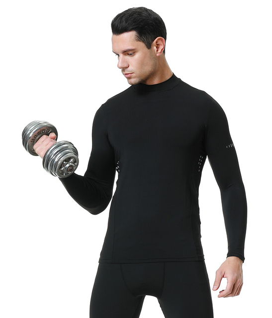 Koszulka sportowa kompresyjna męska długim rękawem S-XXL do biegania, fitnessu, sportu i turystyki - Wianko - 2