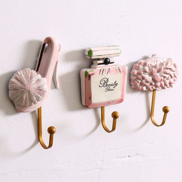 Dekoracyjny wieszak na płaszcze z kreatywną żywicą różowe ściany torebka pokój Craft prezent łazienka akcesoria domowe - Wianko - 1