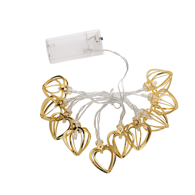 Żarówkowa girlanda żarówkowa w kształcie serca z podświetleniem LED, ozdoba w stylu retro, wykonana z metalu w kolorze złotym, idealna do dekoracji weselnych i świątecznych - Wianko - 8