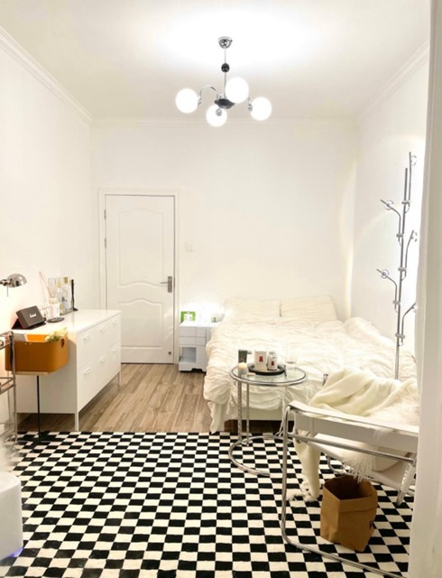 Miękki czarno-biały dywan Nordic Plaid - dekoracja salonu i sypialni - Wianko - 3
