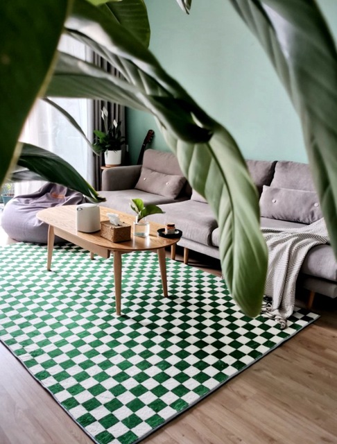 Miękki czarno-biały dywan Nordic Plaid - dekoracja salonu i sypialni - Wianko - 4