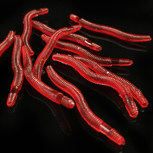 Wędkarskie silikonowe przynęty Earthworm - 35mm - 50/80/100 sztuk - Wianko - 6