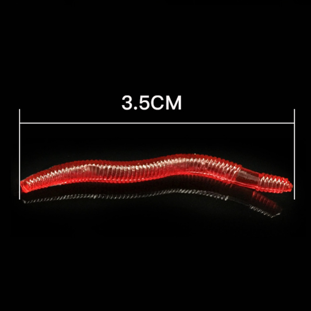 Wędkarskie silikonowe przynęty Earthworm - 35mm - 50/80/100 sztuk - Wianko - 2