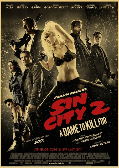 Plakat Sin City Vintage na papierze kraft dla domu, baru i kawiarni - Wianko - 6