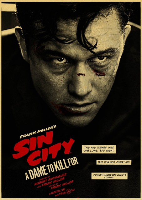 Plakat Sin City Vintage na papierze kraft dla domu, baru i kawiarni - Wianko - 7