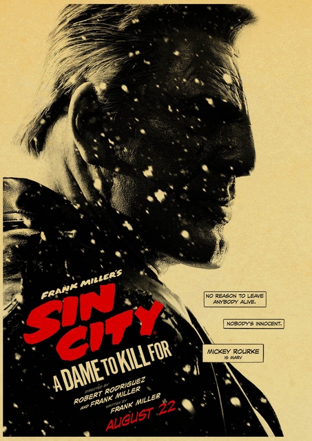 Plakat Sin City Vintage na papierze kraft dla domu, baru i kawiarni - Wianko - 8