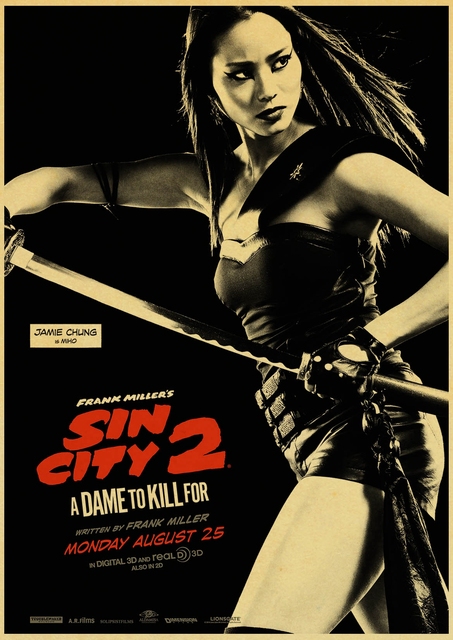 Plakat Sin City Vintage na papierze kraft dla domu, baru i kawiarni - Wianko - 14