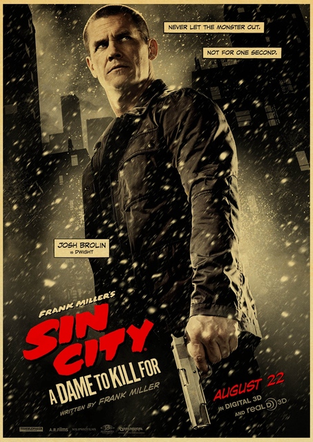 Plakat Sin City Vintage na papierze kraft dla domu, baru i kawiarni - Wianko - 15