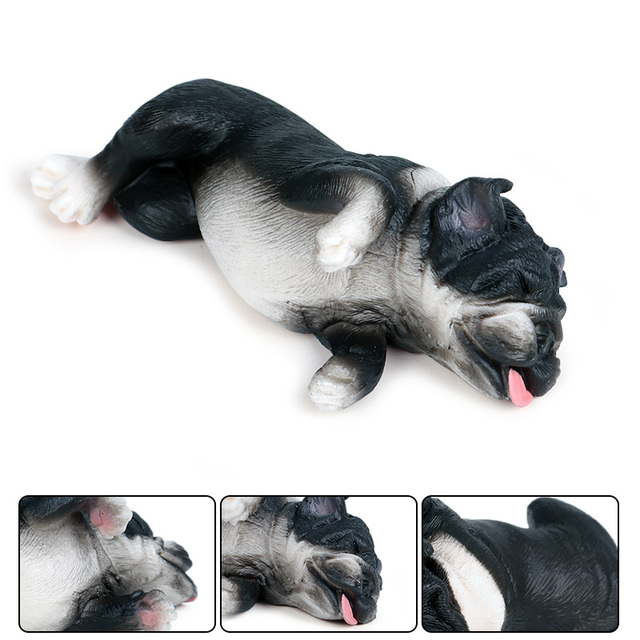 Figurka buldoga francuskiego Oenux Baby, imitacja zwierzęcia, piękny model szczeniaka, ozdoba domowa dla dzieci - Wianko - 13