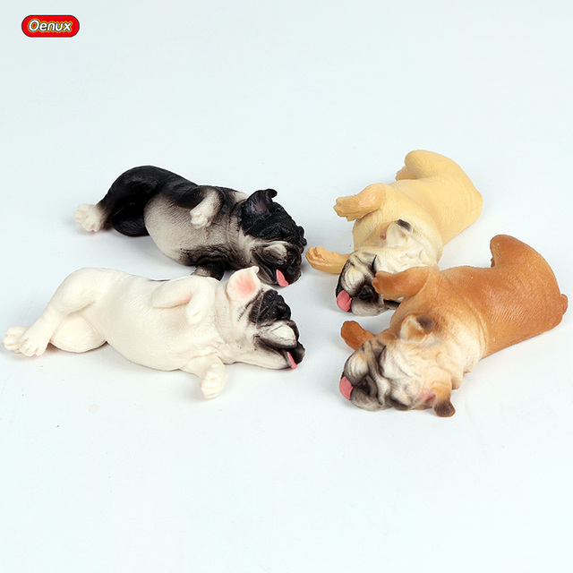Figurka buldoga francuskiego Oenux Baby, imitacja zwierzęcia, piękny model szczeniaka, ozdoba domowa dla dzieci - Wianko - 7