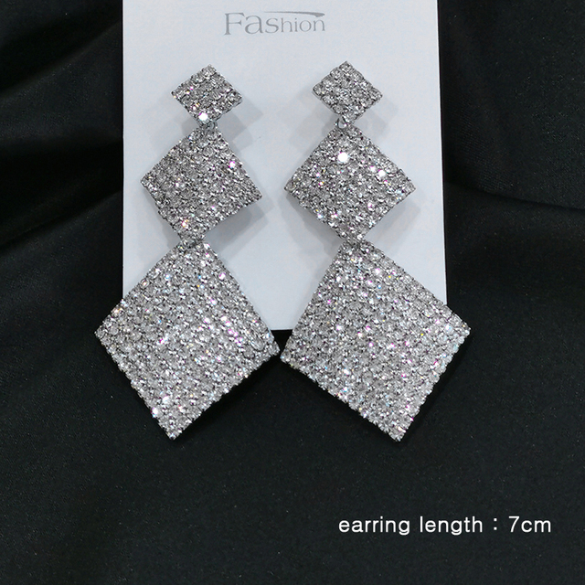 SINLEERY długie kolczyki frędzle dla kobiet złoty srebrny kolor kryształ biżuteria ES861 SSB - Wianko - 8