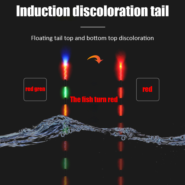 Inteligentny elektryczny spławik wędkarski z diodą LED zmieniającą kolor, wysoka czułość i luminacja, boja nocna 2021 - Wianko - 9