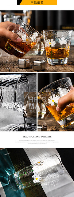 Szklany kubek żaroodporny do napojów, młotkowany, transparentny - Wianko - 10