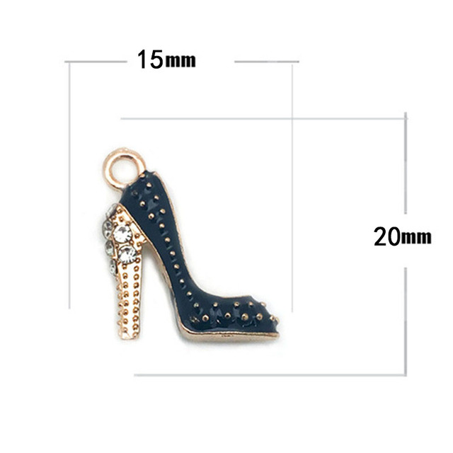 Szklane wysokie obcasy - 10 sztuk - urok - buty damskie - naszyjnik brelok - biżuteria DIY - hurtownia - 20x15mm - Wianko - 1