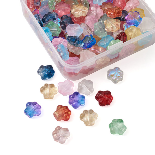 Koraliki szklane dla zwierząt domowych - 160 sztuk/pudło, różne kolory, idealne do tworzenia biżuterii DIY - Wianko - 6