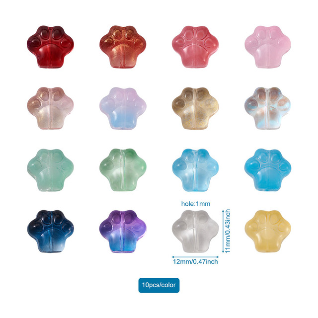 Koraliki szklane dla zwierząt domowych - 160 sztuk/pudło, różne kolory, idealne do tworzenia biżuterii DIY - Wianko - 12