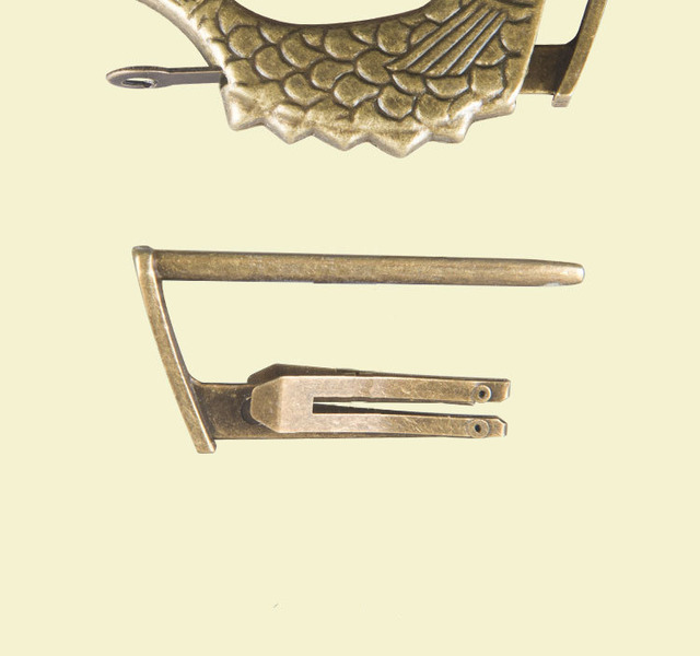 Mini kłódka do szafki w stylu chińskim - Vintage Keyed, brązowe wykończenie - Wianko - 13