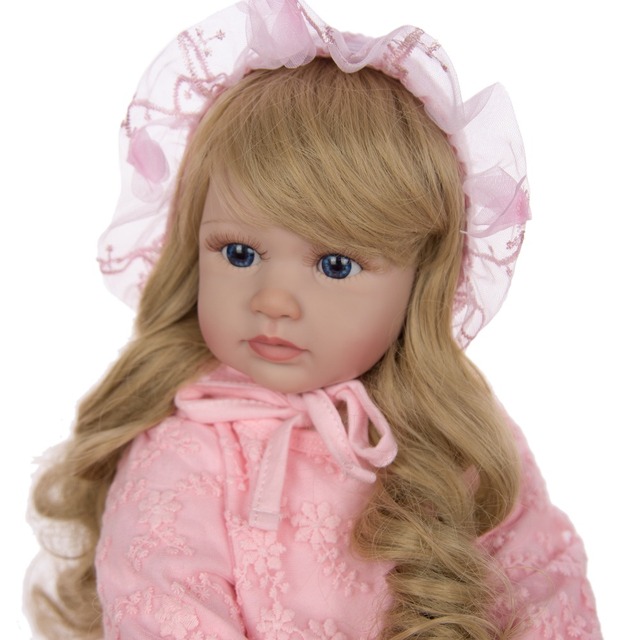Lalka Reborn w modnym stylu 60cm z miękkim ciałem i blond włosami dla dziewczynek - Wianko - 6