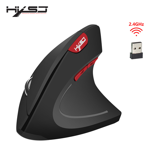 HXSJ Mysz pionowa ergonomiczna 2.4G bezprzewodowa z odbiornikiem USB, zamiennik dla notebooków Laptop Macbook - Wianko - 3