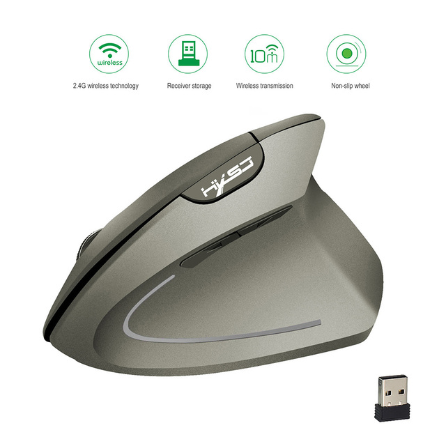 HXSJ Mysz pionowa ergonomiczna 2.4G bezprzewodowa z odbiornikiem USB, zamiennik dla notebooków Laptop Macbook - Wianko - 4