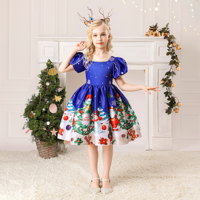 Sukienka świąteczna dla dziewczynek w stylu księżniczki - mikołajkowy kostium z bałwankiem na Nowy Rok Xmas - Wianko - 20