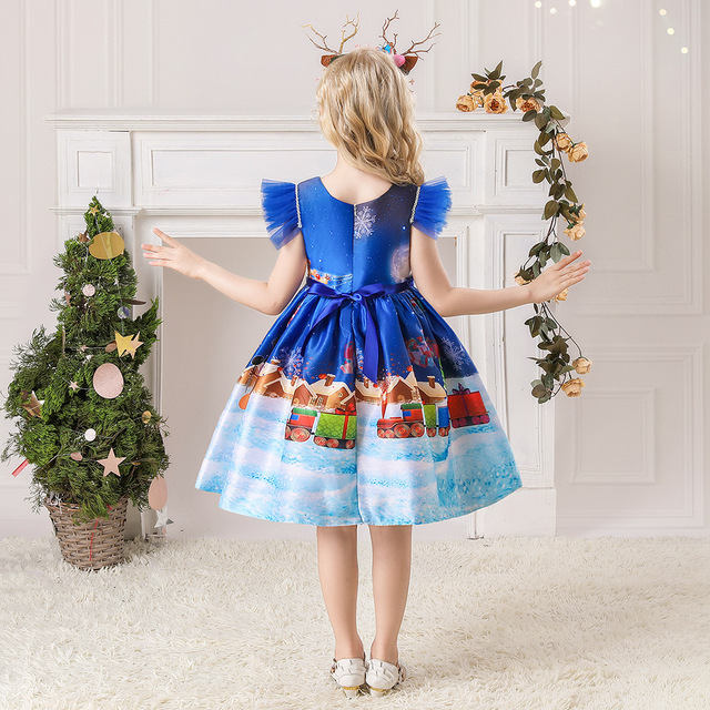 Sukienka świąteczna dla dziewczynek w stylu księżniczki - mikołajkowy kostium z bałwankiem na Nowy Rok Xmas - Wianko - 19