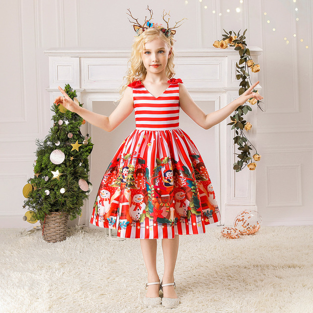 Sukienka świąteczna dla dziewczynek w stylu księżniczki - mikołajkowy kostium z bałwankiem na Nowy Rok Xmas - Wianko - 8