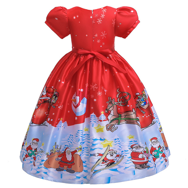Sukienka świąteczna dla dziewczynek w stylu księżniczki - mikołajkowy kostium z bałwankiem na Nowy Rok Xmas - Wianko - 45