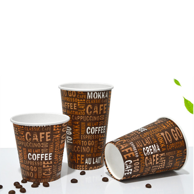 50 sztuk jednorazowy kubek do kawy amerykański styl piknik herbata gorące napoje papier kubek z pokrywką - Wianko - 6