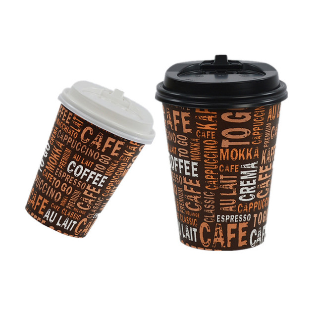 50 sztuk jednorazowy kubek do kawy amerykański styl piknik herbata gorące napoje papier kubek z pokrywką - Wianko - 7